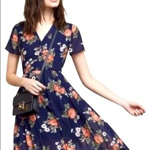 Reformation Floral Blue Mini Dress XS